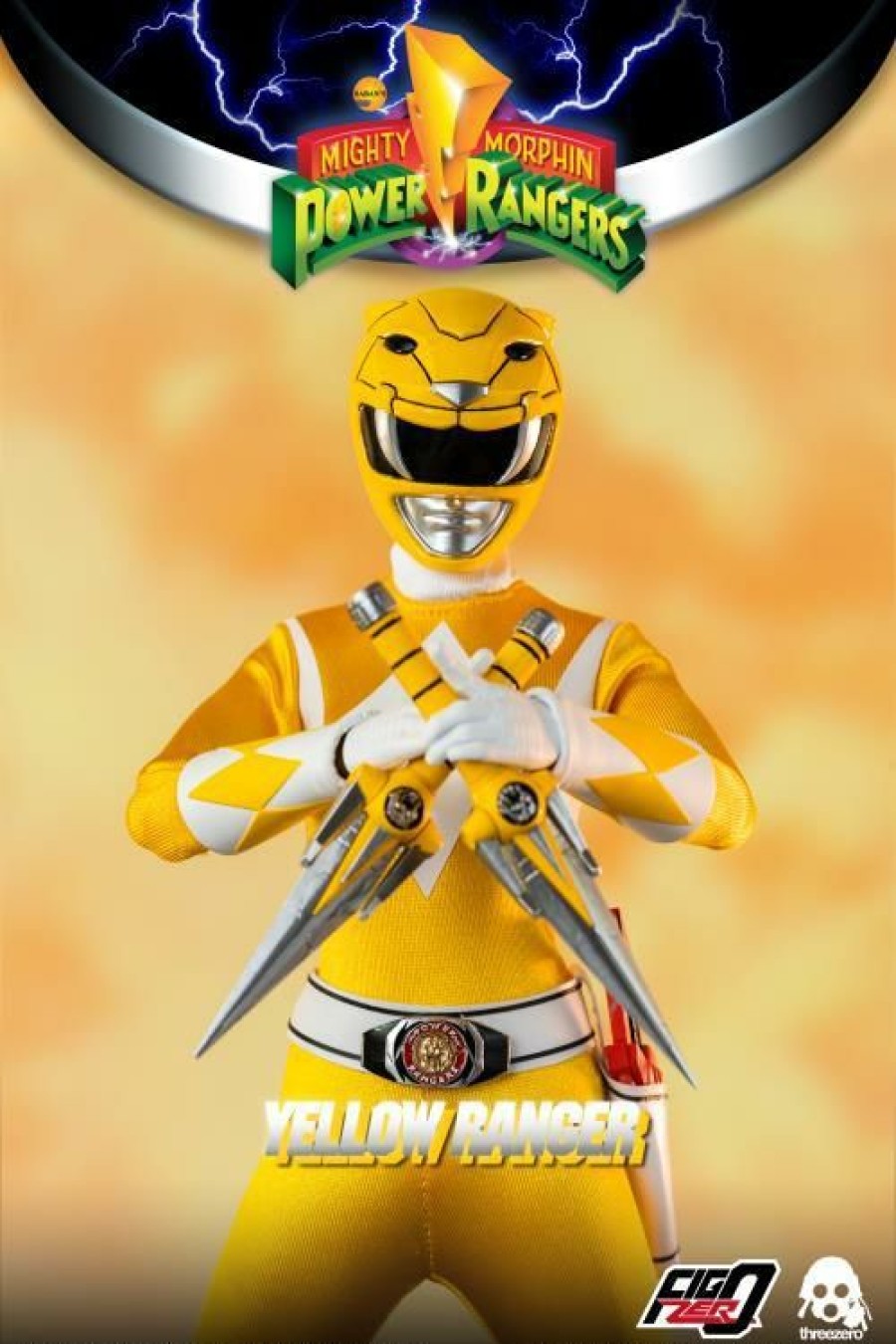 Movies / Tv / Sports * | Threezero 1/6 Scale Figure Mighty Morphin Power Rangers Yellow Ranger