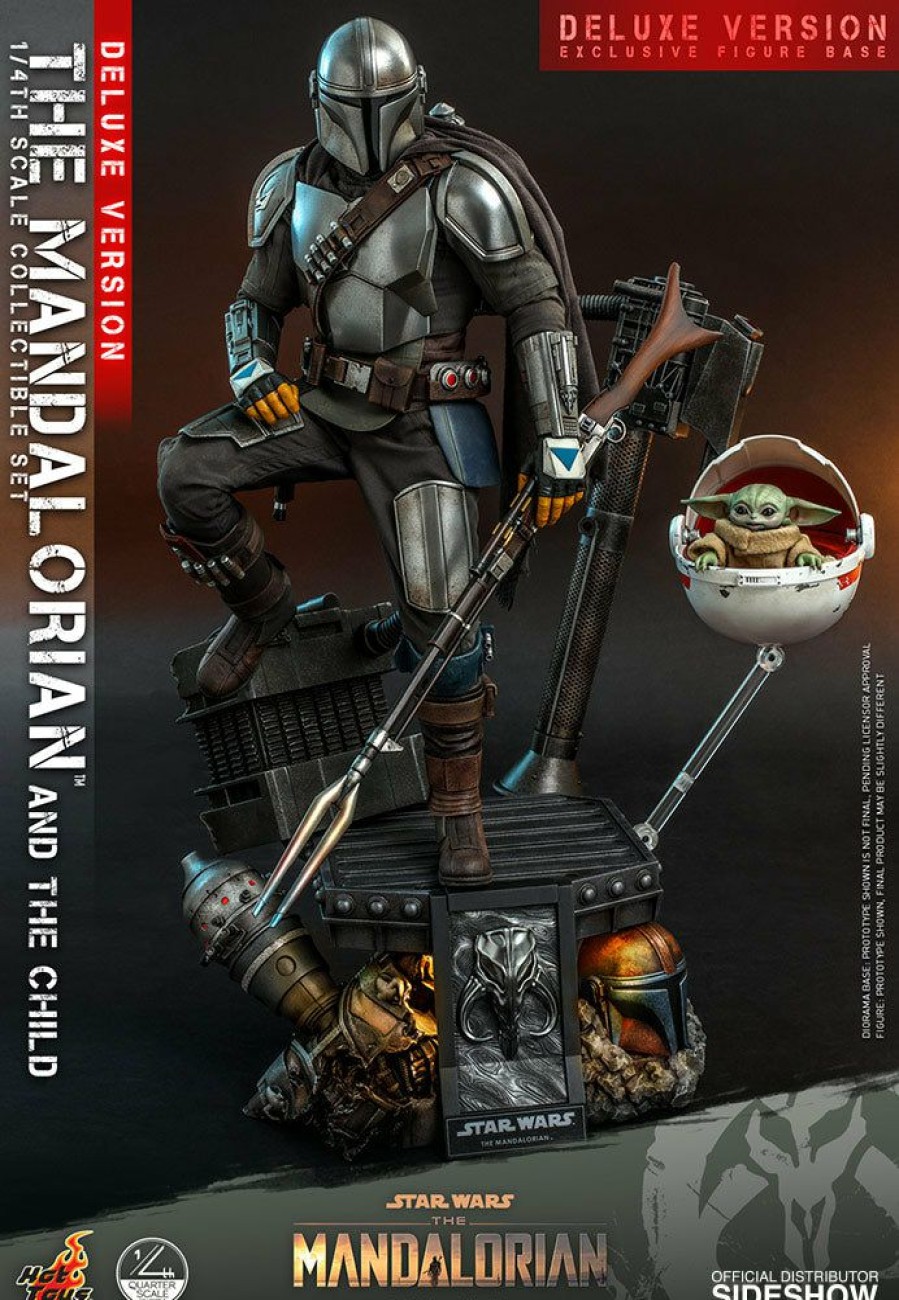 Movies / Tv / Sports * | New Arrivals Hot Toys The Mandalorian And The Child / Grogu (Deluxe Version) 1/4 Scale