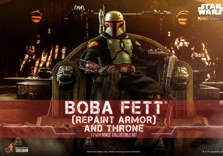 Movies / Tv / Sports * | Pre-Orders Hot Toys 1/6 Scale Television Masterpiece Series The Mandalorian Boba Fett & Throne Set (Repaint Armor)