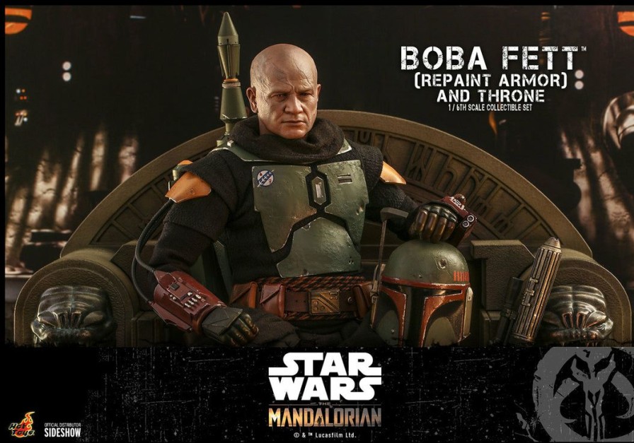 Movies / Tv / Sports * | Pre-Orders Hot Toys 1/6 Scale Television Masterpiece Series The Mandalorian Boba Fett & Throne Set (Repaint Armor)