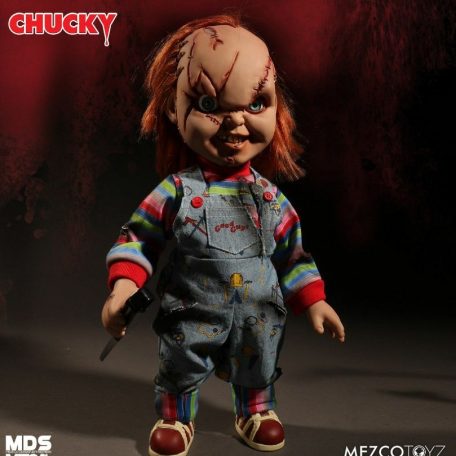 Movies / Tv / Sports * | Mezco Toys Mezco Designer Series Mega Scale Bride Of Chucky: Talking Scarred Chucky