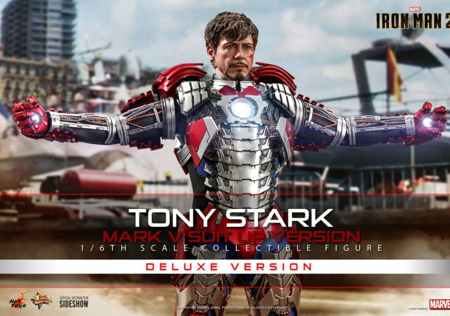 Movies / Tv / Sports * | Pre-Orders Hot Toys Sixth Scale Figure Tony Stark (Mark V Suit Up Version) Deluxe Ver. (Iron Man 2)