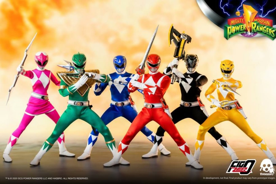 Movies / Tv / Sports * | Threezero 1/6 Scale Figure Mighty Morphin Power Rangers Core Rangers & Green Ranger 6-Pack