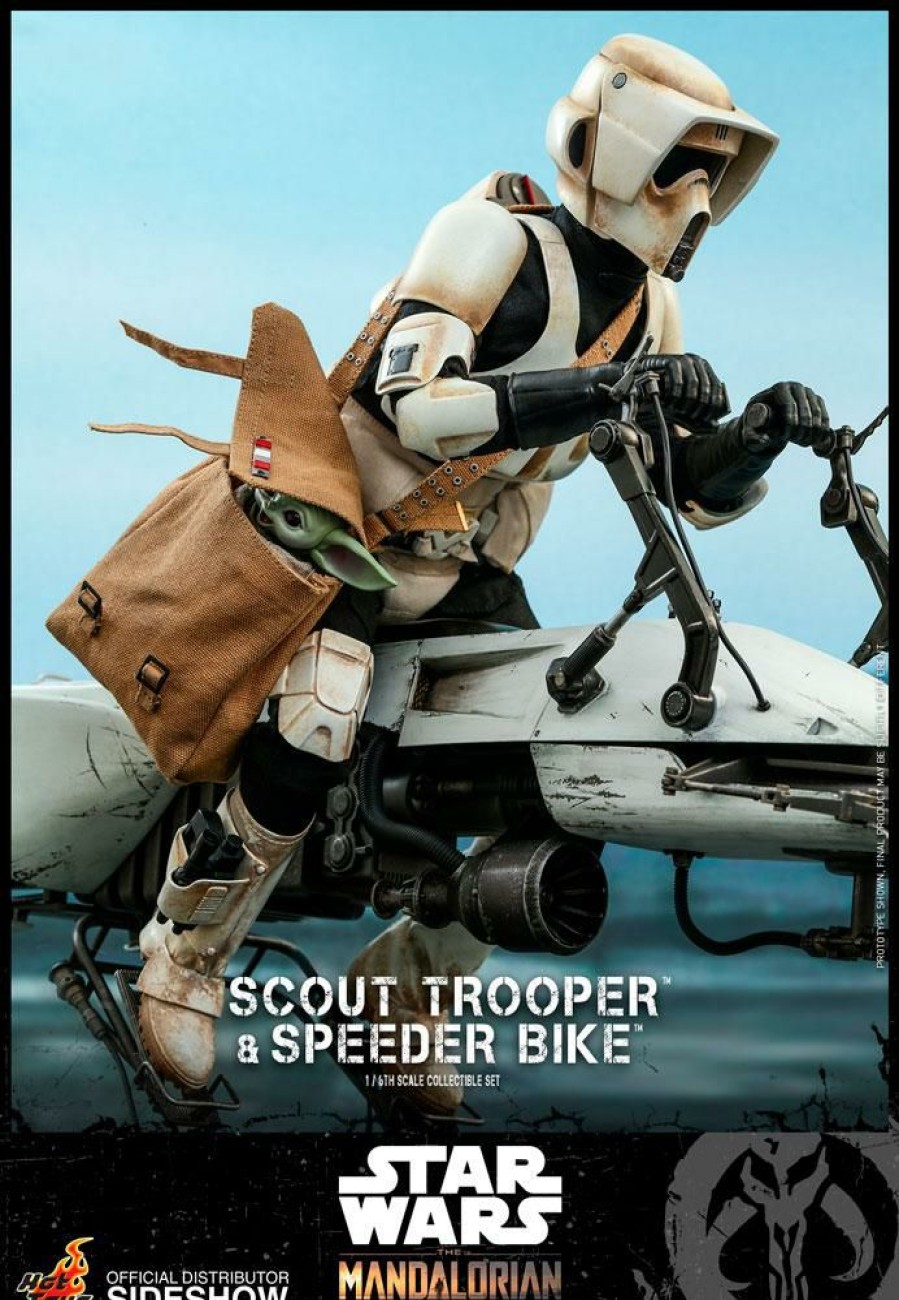 Movies / Tv / Sports * | Hot Toys The Mandalorian Scout Trooper And Speeder Bike Movies / Tv / Sports