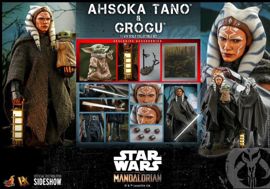 Movies / Tv / Sports * | Pre-Orders Hot Toys 1/6 Scale Figure Ahsoka Tano & Grogu (Star Wars: Episode The Mandalorian)