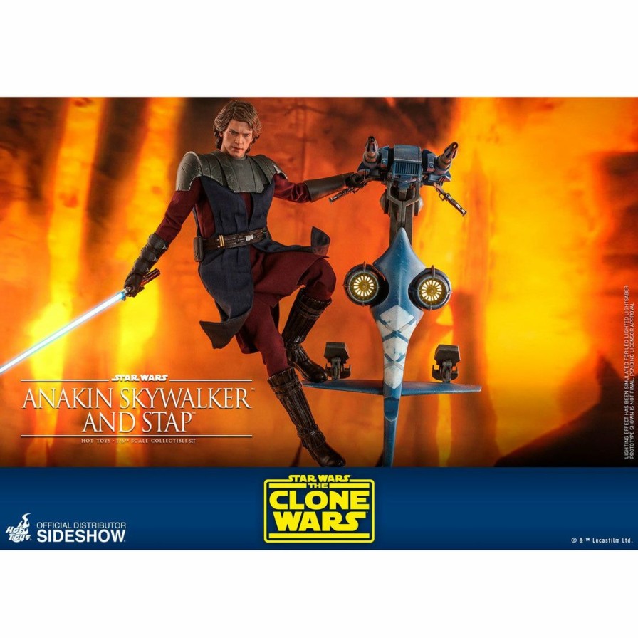 Movies / Tv / Sports * | Hot Toys Tv Masterpiece 1/6 Scale Figure Anakin Skywalker & Stap (The Clone Wars)