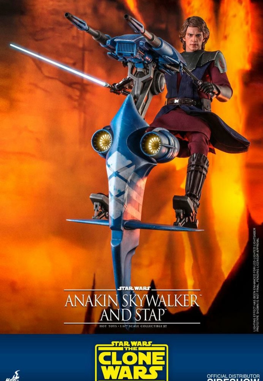 Movies / Tv / Sports * | Hot Toys Tv Masterpiece 1/6 Scale Figure Anakin Skywalker & Stap (The Clone Wars)