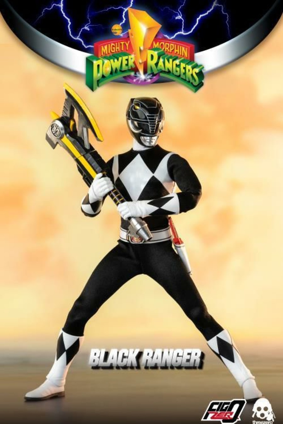 Movies / Tv / Sports * | Threezero 1/6 Scale Figure Mighty Morphin Power Rangers Black Ranger