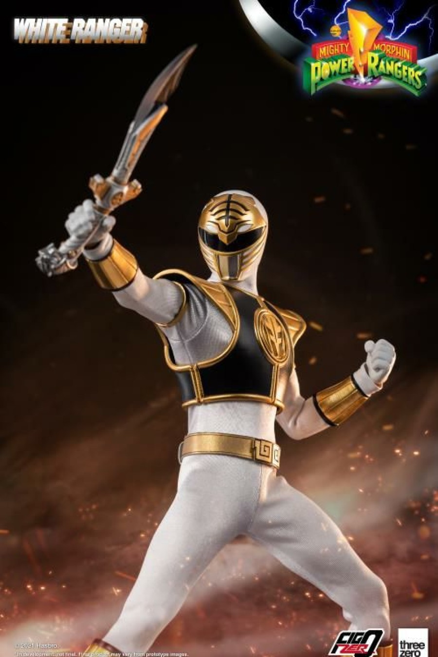 Movies / Tv / Sports * | Threezero 1/6 Scale Figure Mighty Morphin Power Rangers White Ranger